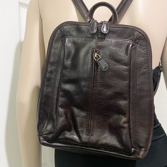 ORAN Leather Australia Brown Leather Day Backpack - Picture 1 of 14